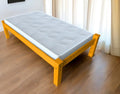Yellow Solid Wood Twin Bed - Yellow Solid Pine - 1 Piece  Warm Home View