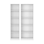 Set of Two White Wood Five Tier Modular Bookcase  Warm Home View