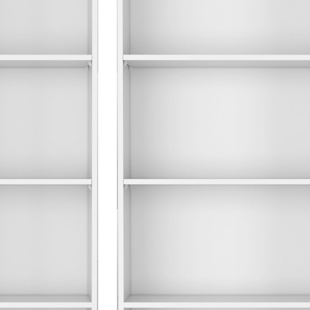 Set of Two White Wood Five Tier Modular Bookcase  Warm Home View