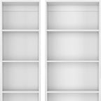 Set of Two White Wood Five Tier Modular Bookcase  Warm Home View