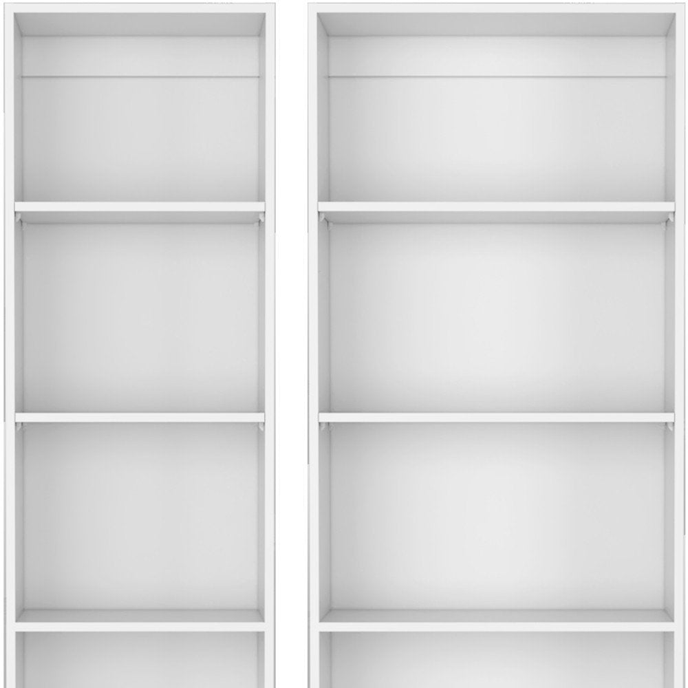 Set of Two White Wood Five Tier Modular Bookcase  Warm Home View