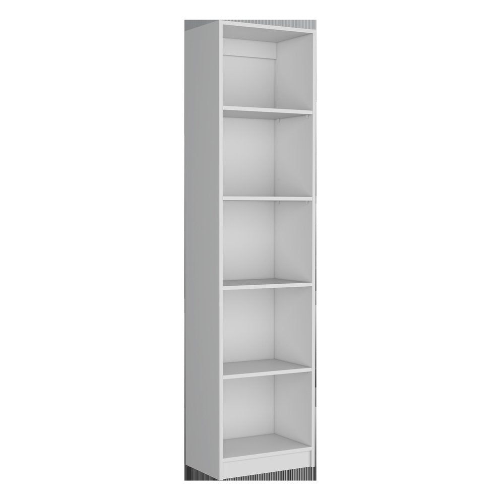 Set of Two White Wood Five Tier Modular Bookcase  Warm Home View