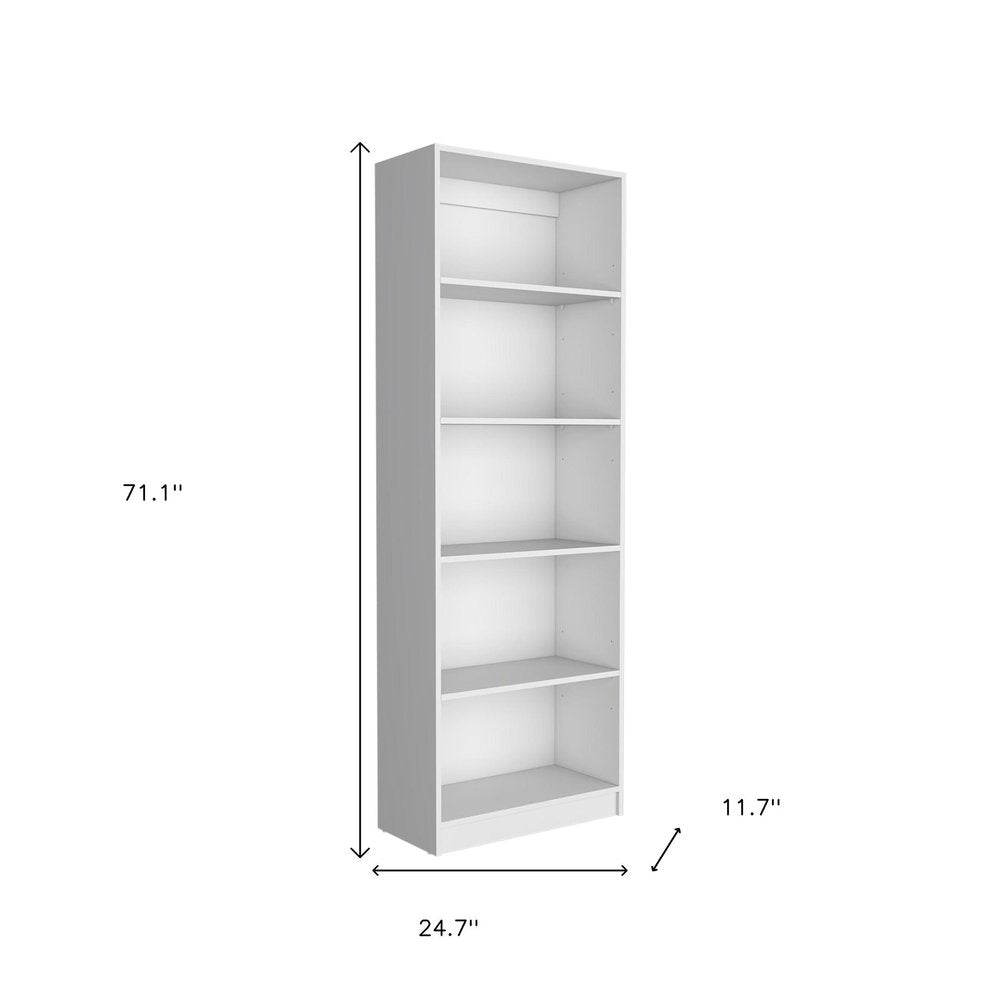 Set of Two White Wood Five Tier Modular Bookcase  Warm Home View
