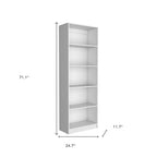 Set of Two White Wood Five Tier Modular Bookcase  Warm Home View