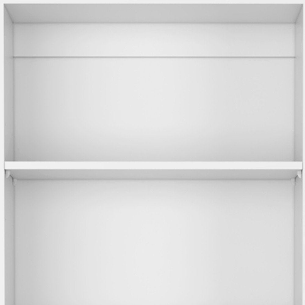 Set of Two White Wood Five Tier Modular Bookcase with Two Doors  Warm Home View