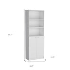 Set of Two White Wood Five Tier Modular Bookcase with Two Doors  Warm Home View