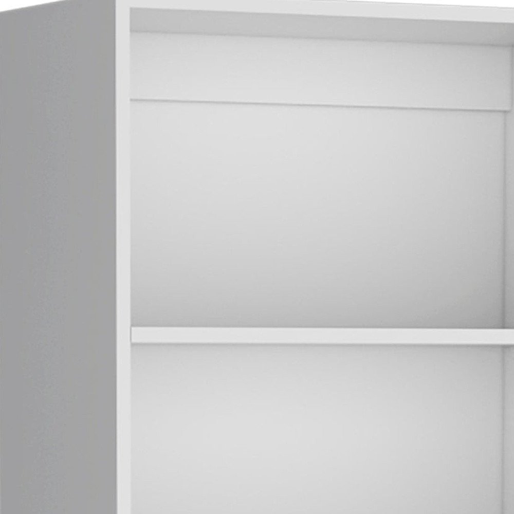 Set of Two White Wood Five Tier Modular Bookcase with Two Doors  Warm Home View