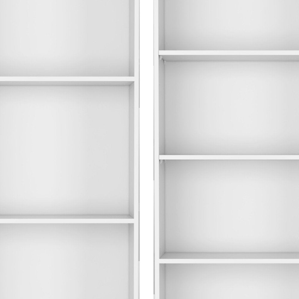 Set of Two White Wood Nine Tier Modular Bookcase  Warm Home View