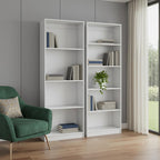 Set of Two White Wood Nine Tier Modular Bookcase  Warm Home View