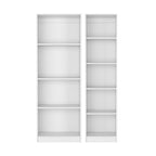 Set of Two White Wood Nine Tier Modular Bookcase  Warm Home View
