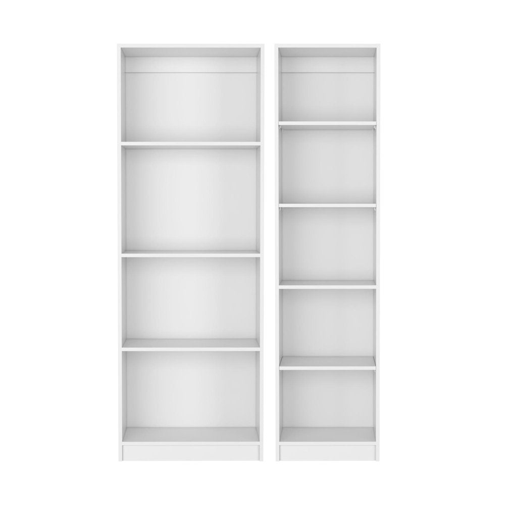 Set of Two White Wood Nine Tier Modular Bookcase  Warm Home View