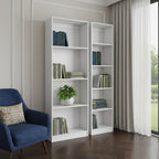 Set of Two White Wood Nine Tier Modular Bookcase  Warm Home View