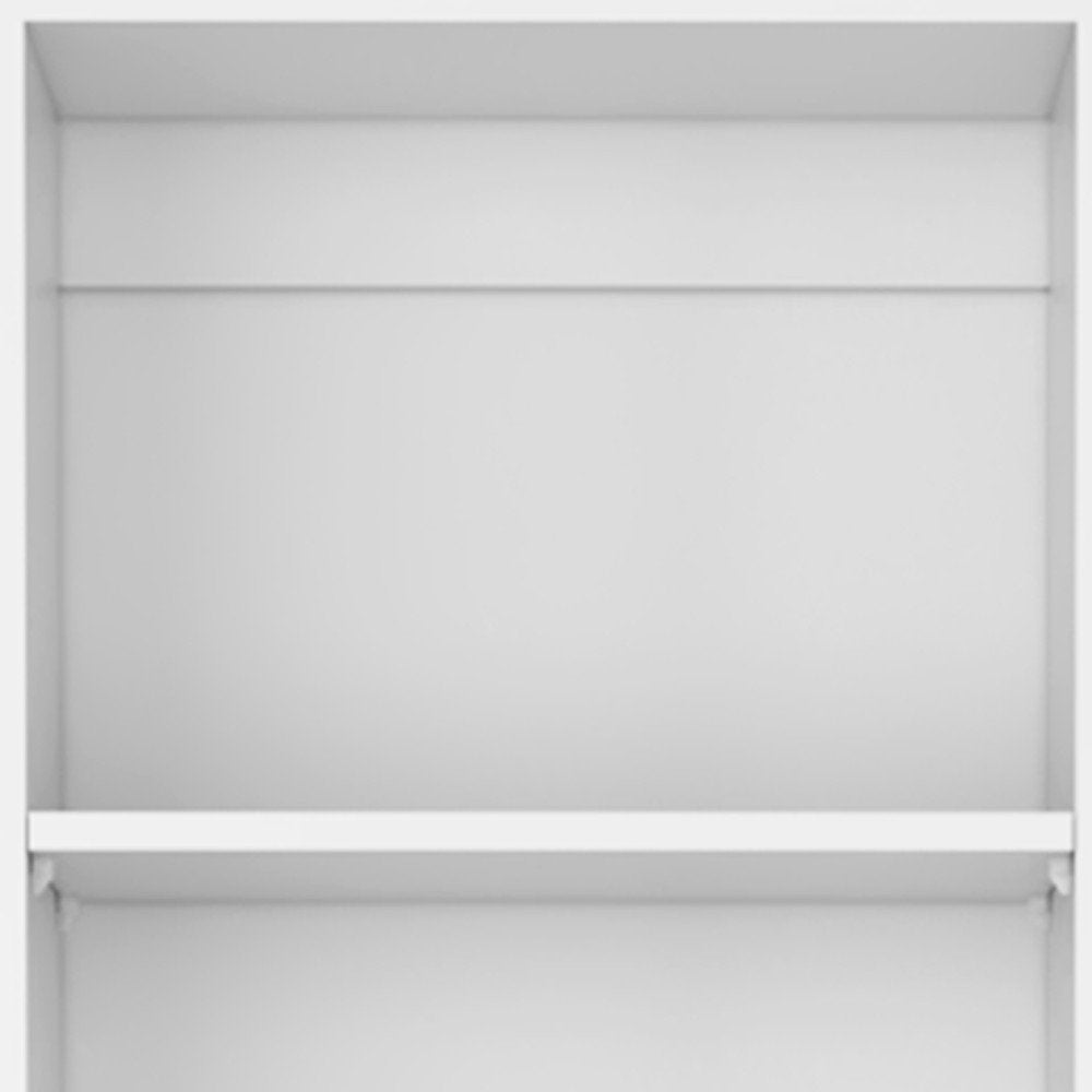 Set of Two White Wood Five Tier Modular Bookcase with Two Doors  Warm Home View