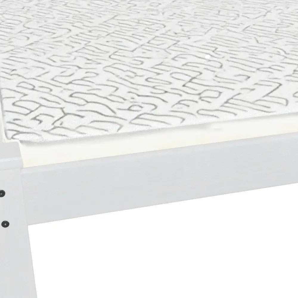 White Solid Wood Queen Bed - White Solid Pine - 1 Piece  Warm Home View