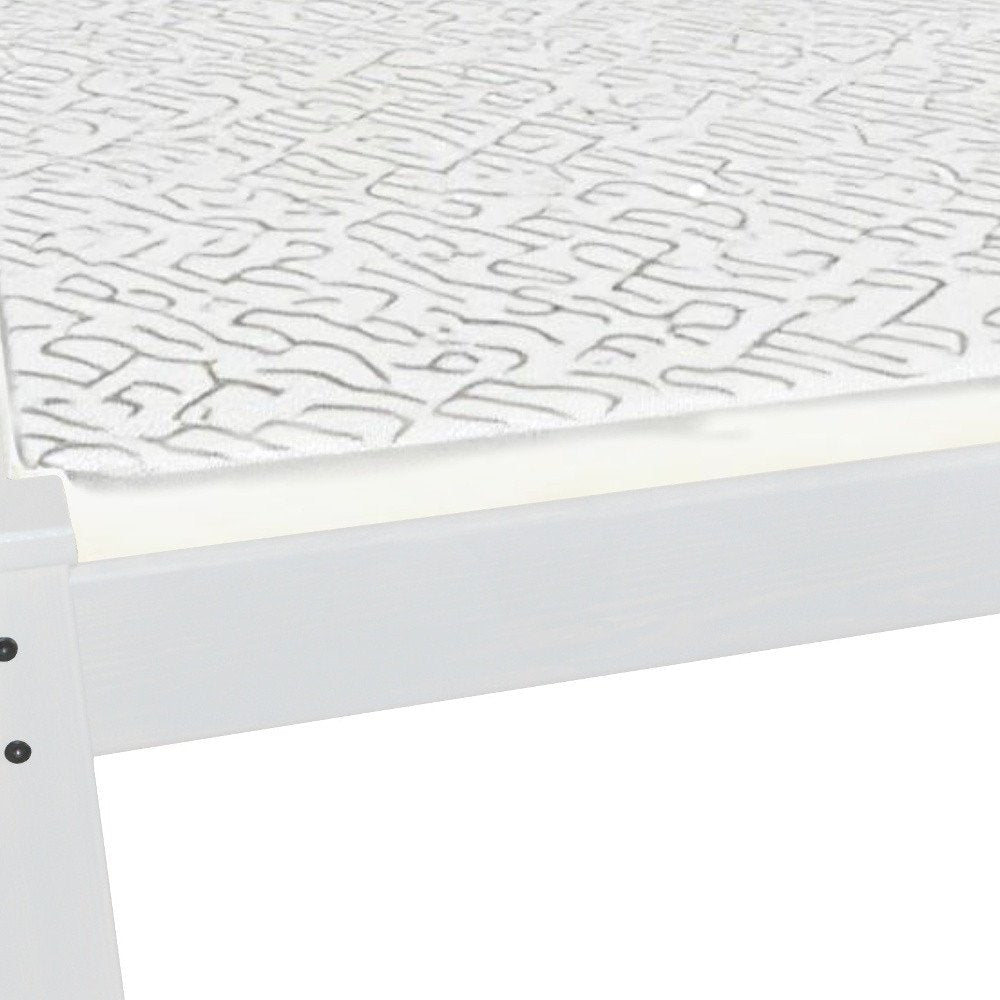 White Solid Wood Queen Bed Frame  Warm Home View