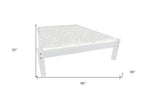 White Solid Wood Queen Bed - White Solid Pine - 1 Piece  Warm Home View