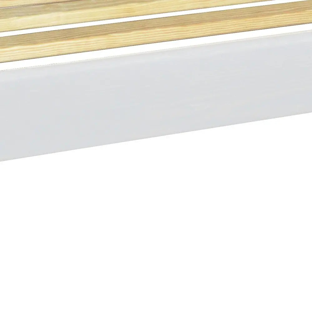White Solid Wood Queen Bed - White Solid Pine - 1 Piece  Warm Home View