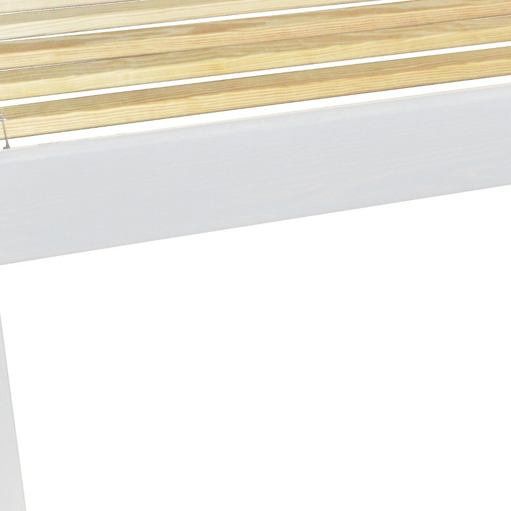White Solid Wood Queen Bed Frame  Warm Home View