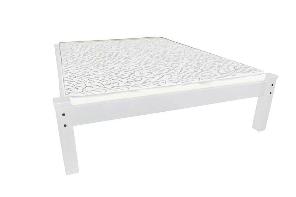 White Solid Wood Queen Bed Frame  Warm Home View