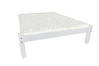White Solid Wood Queen Bed - White Solid Pine - 1 Piece  Warm Home View