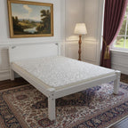 White Solid Wood Queen Bed Frame  Warm Home View