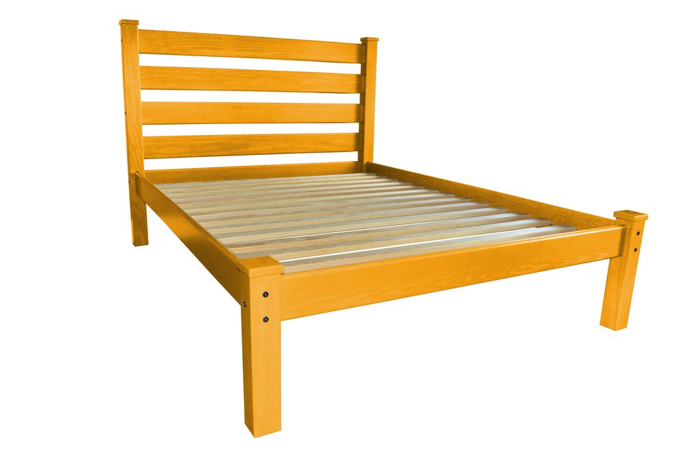 Yellow Solid Wood Twin Bed Frame  Warm Home View