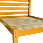 Yellow Solid Wood Twin Bed - Yellow Solid Pine - 1 Piece  Warm Home View