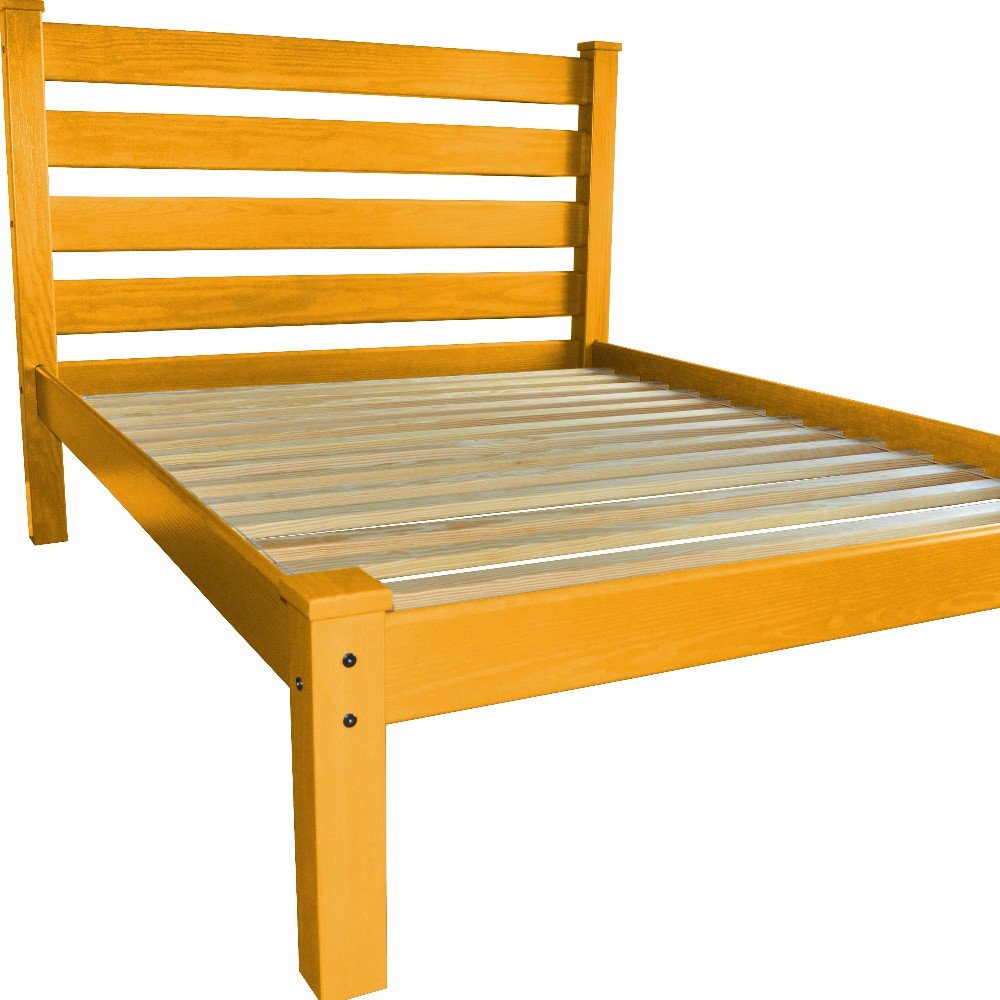 Yellow Solid Wood Twin Bed Frame  Warm Home View