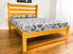 Yellow Solid Wood Twin Bed - Yellow Solid Pine - 1 Piece  Warm Home View