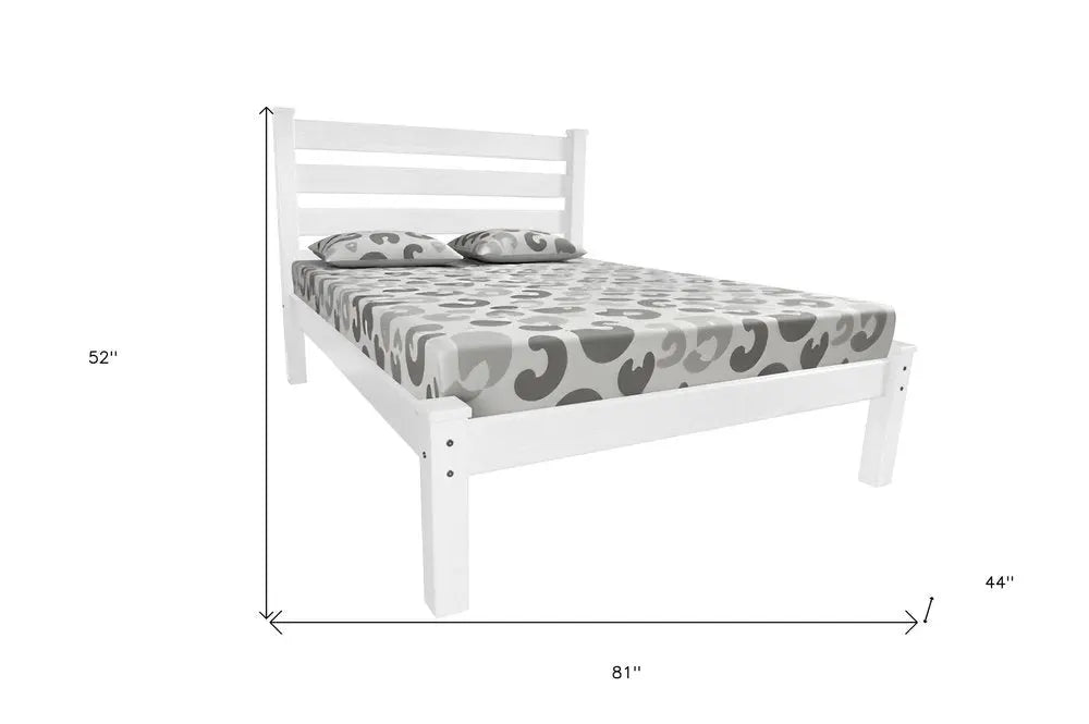 White Solid Wood Twin Bed - White Solid Pine - 1 Piece  Warm Home View