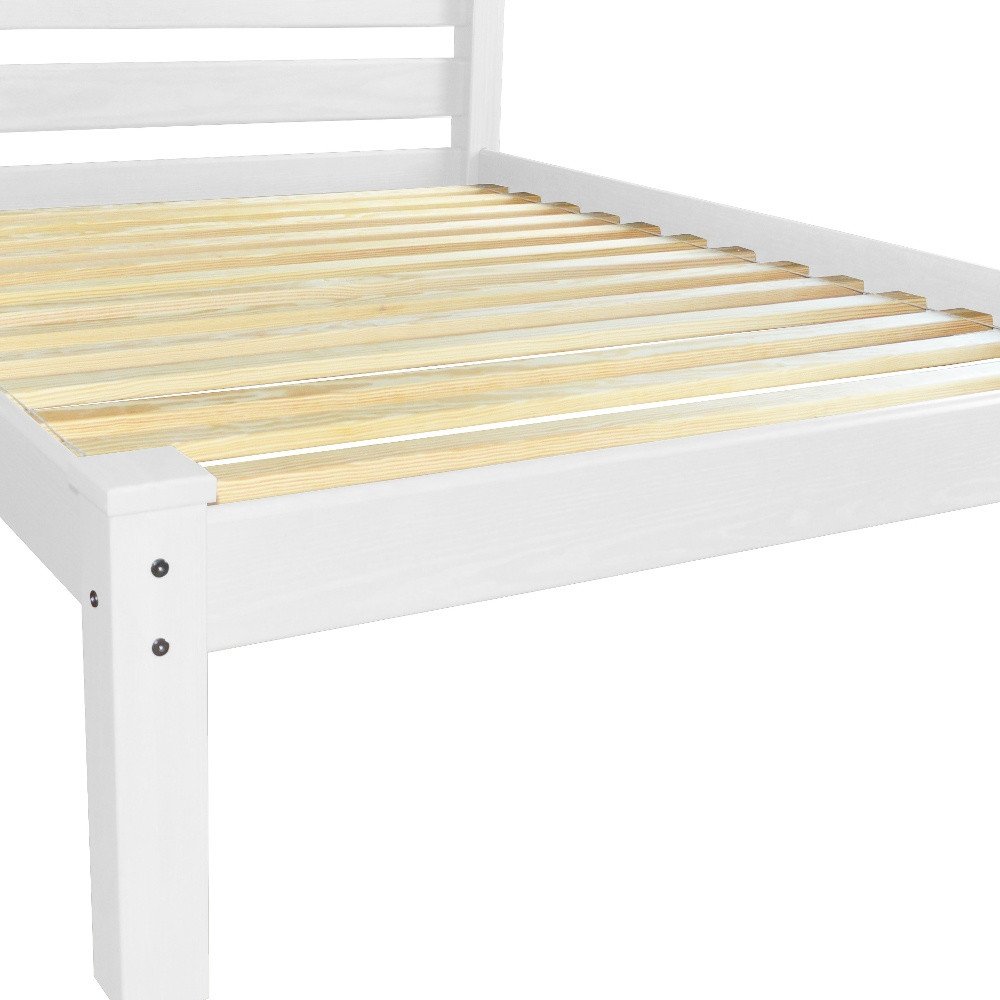 White Solid Wood Twin Bed Frame  Warm Home View
