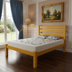Yellow Solid Wood Queen Bed Frame  Warm Home View