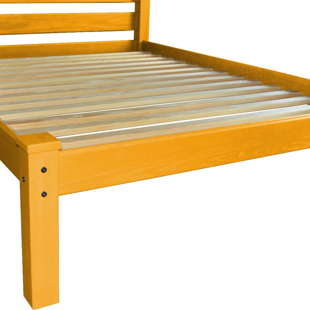 Yellow Solid Wood Queen Bed Frame  Warm Home View