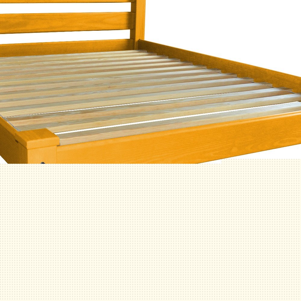 Yellow Solid Wood Queen Bed - Yellow Solid Pine - 1 Piece  Warm Home View