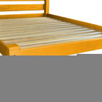 Yellow Solid Wood Queen Bed - Yellow Solid Pine - 1 Piece  Warm Home View