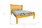 Yellow Solid Wood Queen Bed - Yellow Solid Pine - 1 Piece  Warm Home View