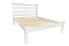 White Solid Wood Queen Bed - White Solid Pine - 1 Piece  Warm Home View