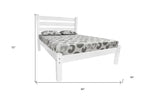 White Solid Wood Queen Bed - White Solid Pine - 1 Piece  Warm Home View