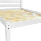 White Solid Wood Queen Bed Frame  Warm Home View