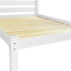 White Solid Wood Queen Bed - White Solid Pine - 1 Piece  Warm Home View