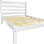 White Solid Wood Queen Bed Frame  Warm Home View