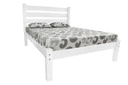 White Solid Wood Queen Bed - White Solid Pine - 1 Piece  Warm Home View
