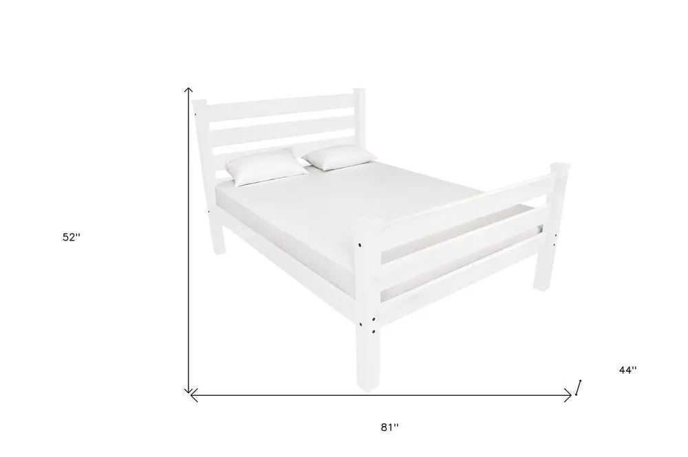 White Solid Wood Twin Bed - White Solid Pine - 1 Piece  Warm Home View