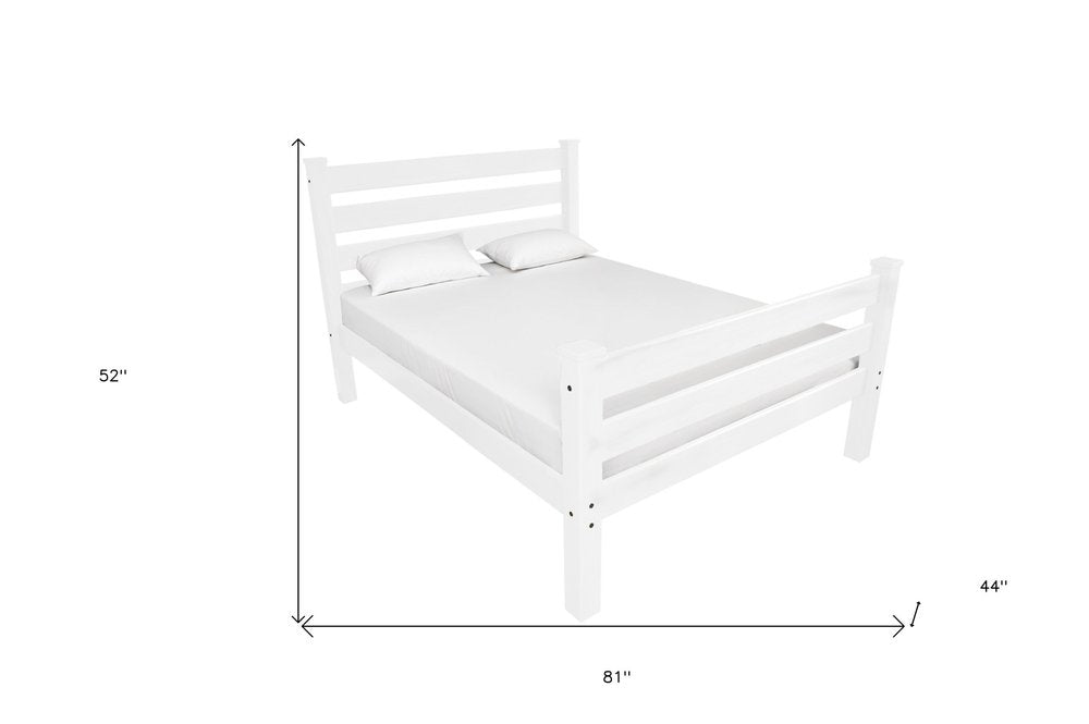 White Solid Wood Twin Bed Frame  Warm Home View