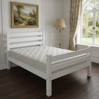 White Solid Wood Twin Bed Frame  Warm Home View