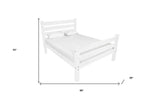 White Solid Wood Queen Bed - White Solid Pine - 1 Piece  Warm Home View