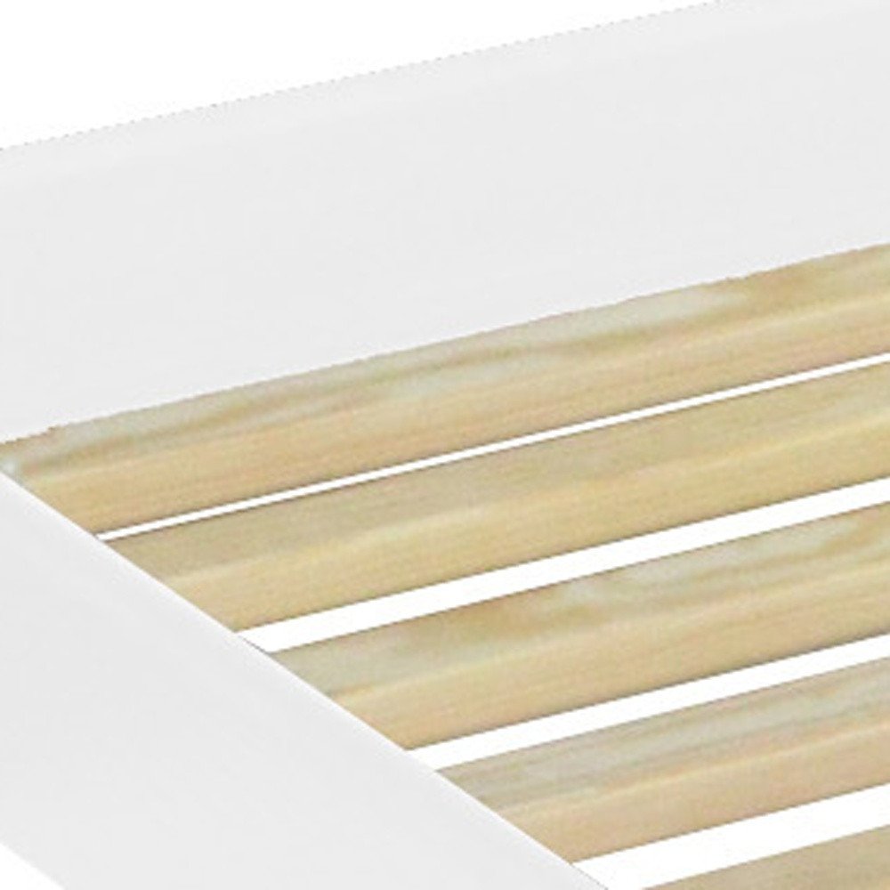 White Solid Wood Queen Bed Frame  Warm Home View