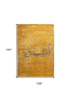9' X 13' Yellow And Brown Chevron ,Washable, Area Rug  Warm Home View