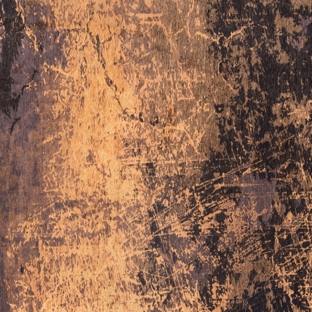 9' X 13' Yellow and Brown Abstract Non Skid Area Rug  Warm Home View