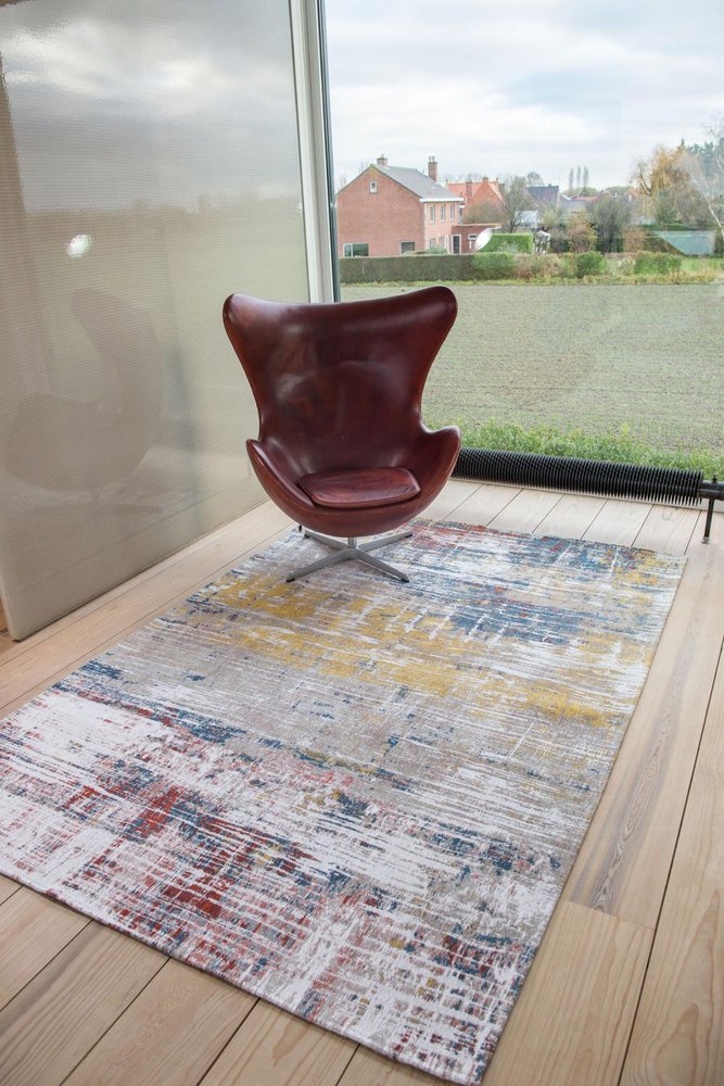 9' X 13' White Abstract Non Skid Area Rug  Warm Home View